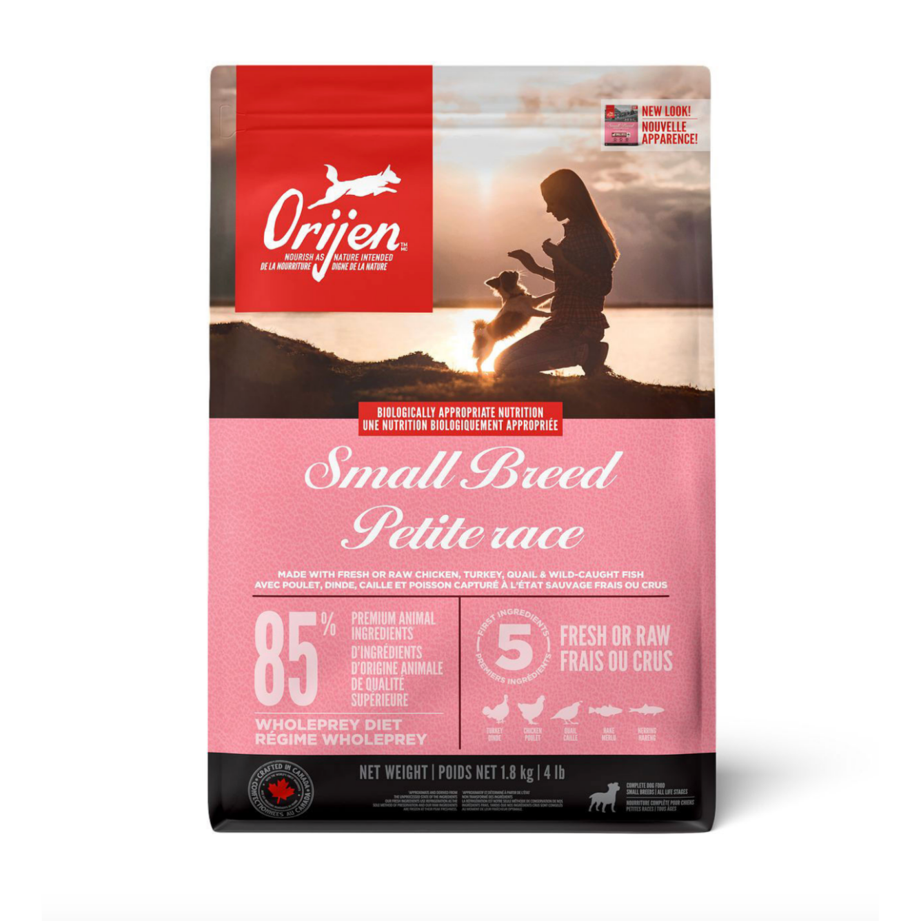 Orijen Small Breed Dry Dog Food – Chicken, Turkey, Quail & Fish (1.8 kg)