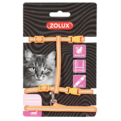 Cat Harness & Leash Kit – Orange (Reflective Adjustable Harness + 1.2m Leash)