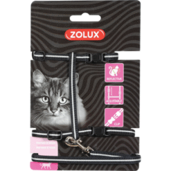 Cat Harness & Leash Kit – Black (Reflective, Adjustable, 1.2m Leash)
