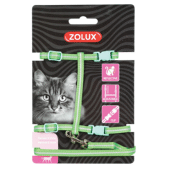 Cat Harness & Leash Kit Green – Adjustable Reflective Harness with 1.2m Leash