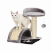 Cat Tree with Top Perch, Scratching Post & Tunnel – Grey