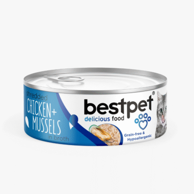BestPet Shredded Cat Chicken & Mussel in Broth Wet Cat Food – 70 g