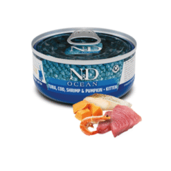 Farmina N&D Ocean Tuna, Cod, Shrimp & Pumpkin – Kitten Wet Cat Food – 70 g