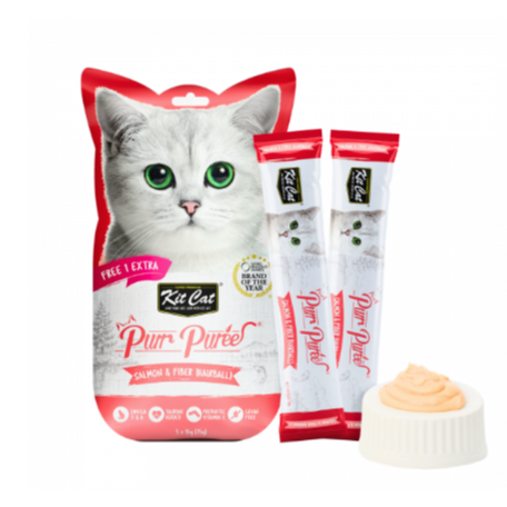 Kit Cat Purr Puree Salmon Cat Treats – 5 X 15 G
