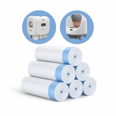 Large Plastic Waste Bag Rolls for Big Automatic Cat Litter Box 5 Pack