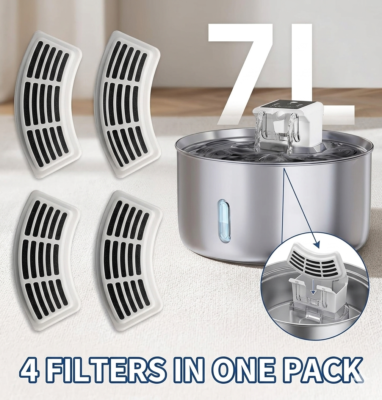 Replacement Filters for Stainless Steel Pet Water Fountain 7L 4 Pack
