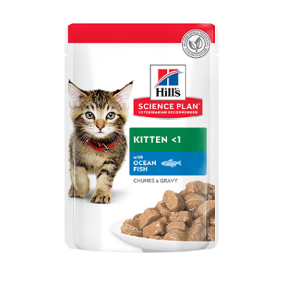 Hill’s Science Plan Kitten Ocean Fish in Gravy Wet Cat Food Pouches 85 g