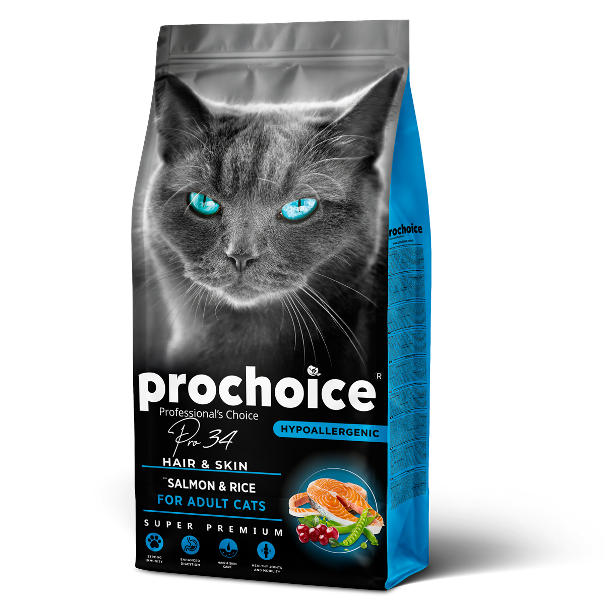ProChoice Pro 34 Hypoallergenic Adult Dry Cat Food with Salmon 15 kg