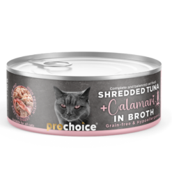 ProChoice Grain-Free Hypoallergenic Shredded Tuna & Squid Wet Cat Food 70 g