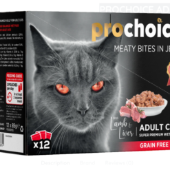 ProChoice Adult Cat Food with Lamb & Liver Wet Cat Food 12 x 85 g (Family Pack)
