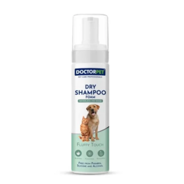 Doctorpet Pet Dry Shampoo Foam Fluffy Touch Waterless Shampoo for Dogs & Cats 200 ml