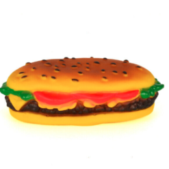 Dog Burger Squeaky Toy – Medium
