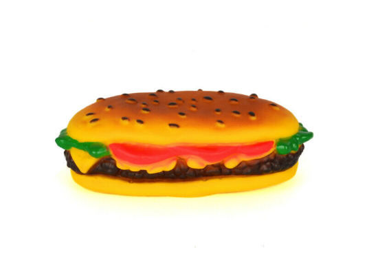 Dog Burger Squeaky Toy – Medium