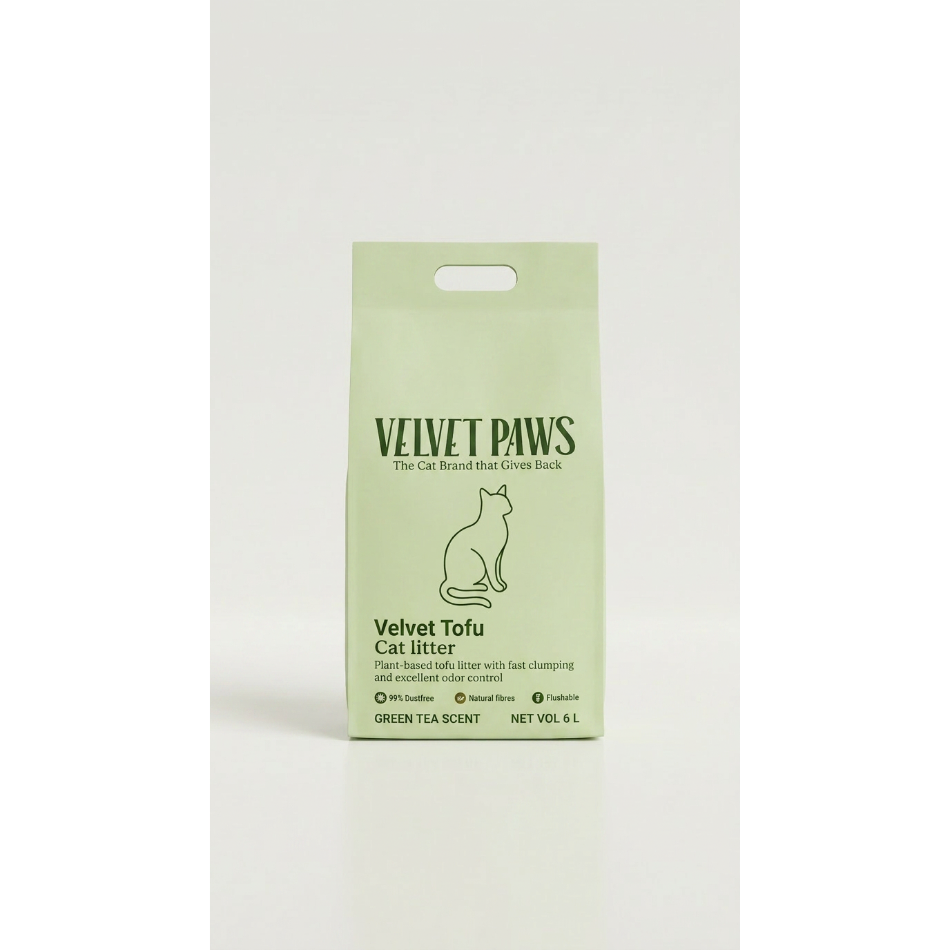 Velvet Tofu Green Tea Cat Litter 6L
