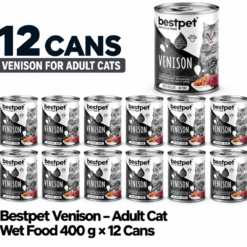 BestPet Cat Venison Chunks in Gravy Wet Cat Food – 400 g x 12 cans