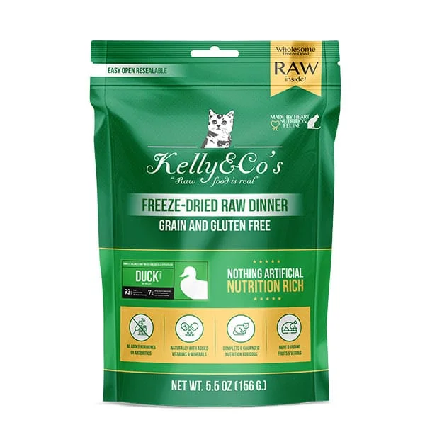 KELLY & CO’S FREEZE-DRIED RAW CAT FOOD DUCK FORMULA 397g