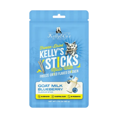 Kelly & Co’s Dog Freeze-Dried Sticks GOAT MILK BLUEBERRY Flavor – 50g