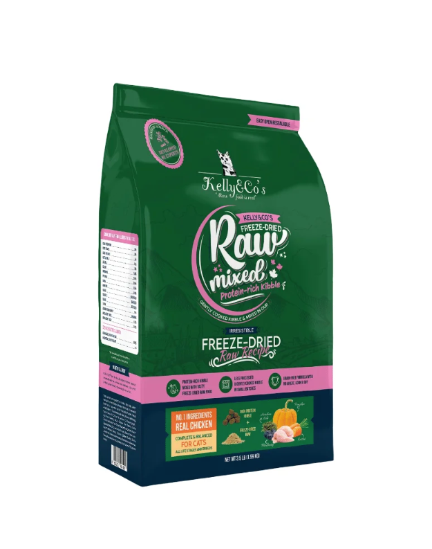 Kelly & CO’s Freeze-Dried Raw Mixed Chicken Kibbles Dry Cat Food – 1.59kg