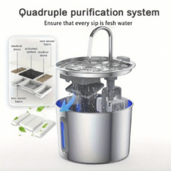 ⁦Replacement Filter for Stainless Steel Automatic Pet Water Fountain – 2.2L⁩ - الصورة ⁦3⁩
