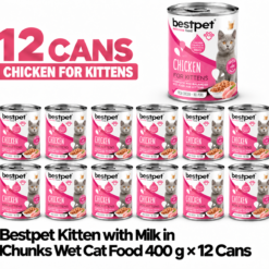 Bestpet Kitten with Milk in Chunks Wet Cat Food 12x400g