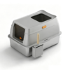 Stainless Steel Enclosed Cat Litter Box with Top Entry & Front Exit