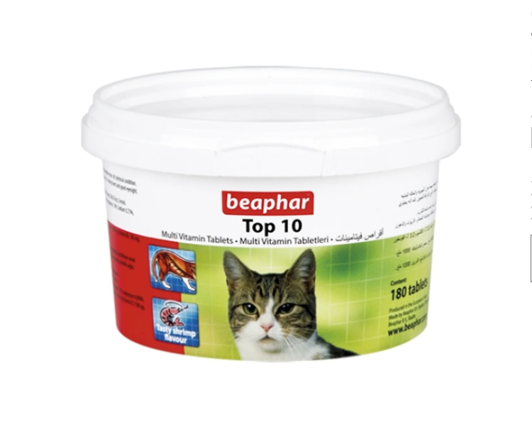 Beaphar Top 10 Multivitamin Tablets for Cats 180 Tablets