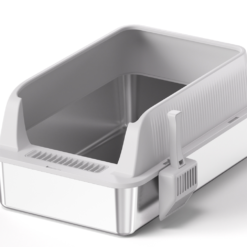 Stainless Steel Open-Top High-Side Cat Litter Box with Scoop